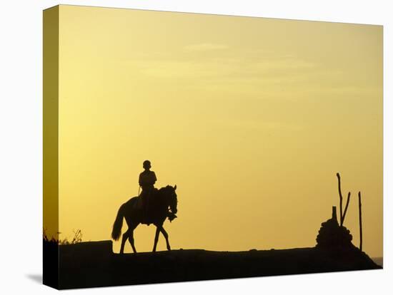 Boy on Horseback at the Beach Village of M! Ncora, in Northern Peru-Andrew Watson-Premier Image Canvas