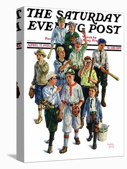 "Boy's Baseball Team," Saturday Evening Post Cover, April 17, 1926-Eugene Iverd-Premier Image Canvas