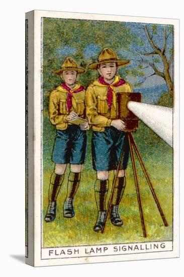 Boy Scouts Signalling with a Lamp-null-Stretched Canvas