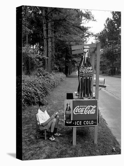 Boy Selling Coca-Cola from Roadside Stand-Alfred Eisenstaedt-Premier Image Canvas