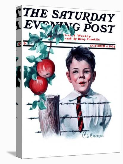 "Boy Tempted by Apples," Saturday Evening Post Cover, October 4, 1924-Clarence William Anderson-Premier Image Canvas