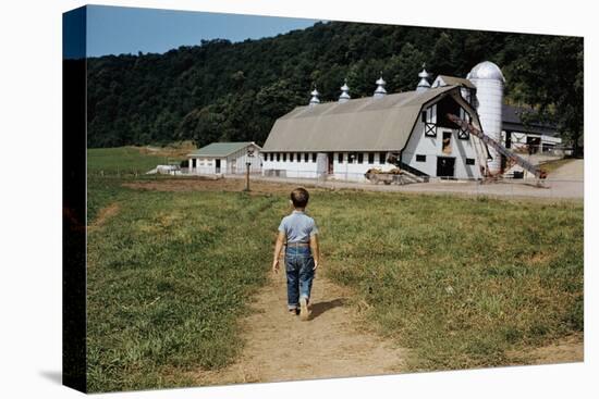 Boy Walking Towards a Barn-William P. Gottlieb-Premier Image Canvas