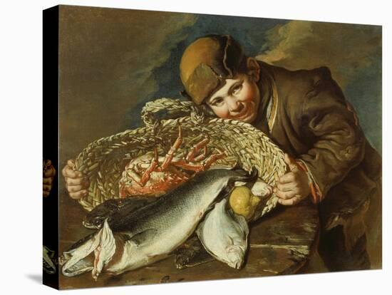 Boy with a basket full of sea food-Giacomo Ceruti-Premier Image Canvas