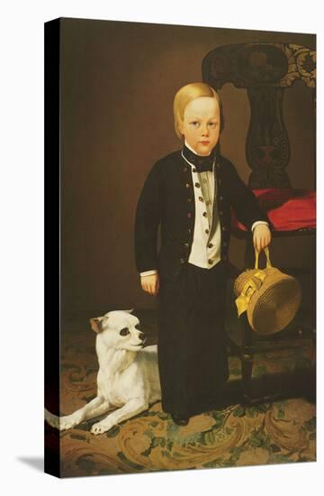 Boy with Dog-Charles Christian Nahl-Stretched Canvas