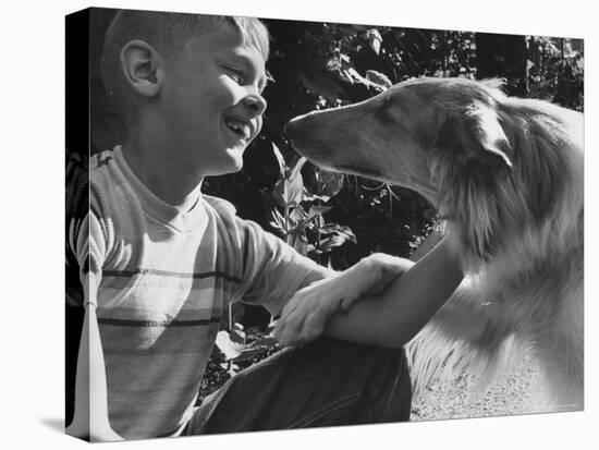 Boy with His Pet Collie-Robert W^ Kelley-Premier Image Canvas