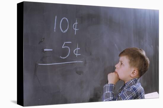 Boy Working on Subtraction Problem-William P. Gottlieb-Premier Image Canvas