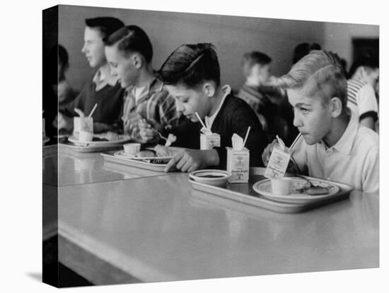 Boys Eating in the School Cafeteria-Ed Clark-Premier Image Canvas