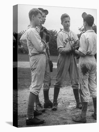 Boys Having a Discussion Before Playing Baseball-Nina Leen-Premier Image Canvas