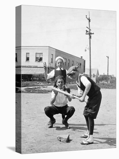 Boys Play Baseball in a Sandlot, Ca. 1923-null-Premier Image Canvas