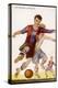 Boys Playing Football in Spanish Team Colours-null-Premier Image Canvas