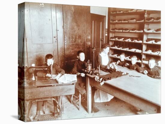 Boys Sewing at the Boys Home Industrial School, London, 1900-null-Premier Image Canvas