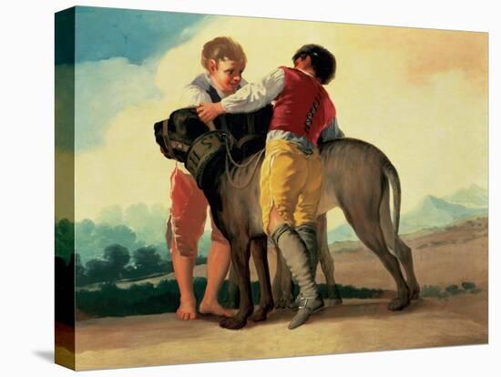 Boys with Mastiff, C.1786 (Oil on Cardboard)-Francisco Jose de Goya y Lucientes-Premier Image Canvas