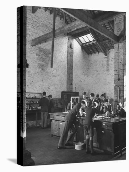 Boys Working on their Studies in the Physics Laboratory Class at Wells Cathedral Church-null-Premier Image Canvas