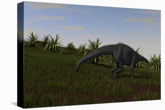 Brachiosaurus Grazing in a Grassy Field-null-Stretched Canvas