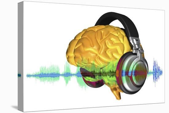 Brain with Headphones, Artwork-PASIEKA-Premier Image Canvas