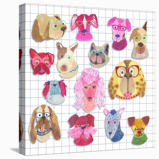 Brainy Pups-Kerstin Stock-Stretched Canvas