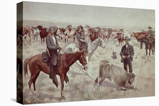 Branding a Steer-Frederic Sackrider Remington-Premier Image Canvas