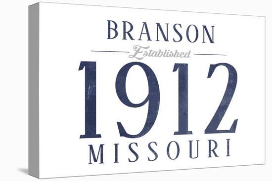 Branson, Missouri - Established Date (Blue)-Lantern Press-Stretched Canvas