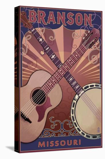 Branson, Missouri - Guitar and Banjo-Lantern Press-Stretched Canvas