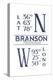 Branson, Missouri - Latitude and Longitude (Blue)-Lantern Press-Stretched Canvas