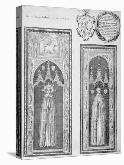 Brasses of John Newcourt and Brome Whorewood in Old St Paul's Cathedral, City of London, 1656-Wenceslaus Hollar-Premier Image Canvas