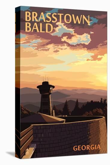 Brasstown Bald, Georgia - Sunset Scene-Lantern Press-Stretched Canvas