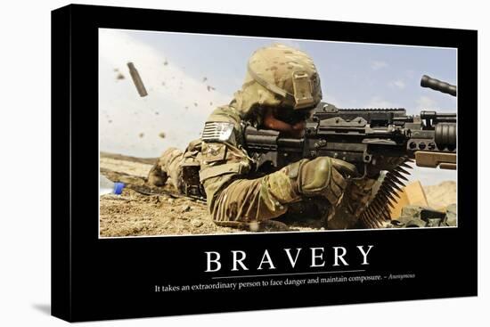 Bravery: Inspirational Quote and Motivational Poster-null-Premier Image Canvas