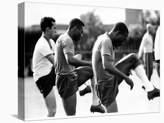 Brazil and Santos Football Star Pele Walks Along Tarmac Arriving at Ringway from London Airport-null-Premier Image Canvas