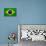 Brazil Flag Design with Wood Patterning - Flags of the World Series-Philippe Hugonnard-Stretched Canvas displayed on a wall