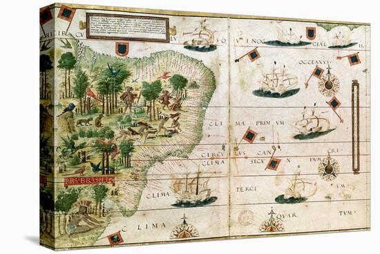 Brazil from the "Miller Atlas" by Pedro Reinel, circa 1519-null-Premier Image Canvas