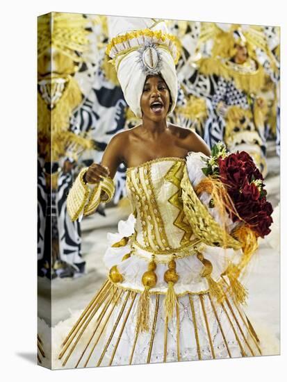 Brazil, State of Rio de Janeiro, City of Rio de Janeiro, Samba Dancer in the Carnival Parade at The-Karol Kozlowski-Premier Image Canvas