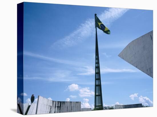 Brazilian Flag Fluttering, National Congress Building, Brasilia, Brazil-null-Premier Image Canvas