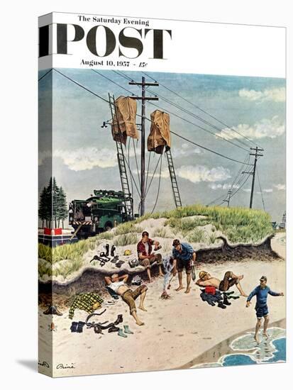 "Break Time" Saturday Evening Post Cover, August 10, 1957-Ben Kimberly Prins-Premier Image Canvas