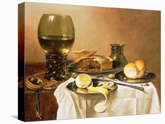 Breakfast Still Life with Roemer, Meat Pie, Lemon and Bread, 1640-Pieter Claesz-Premier Image Canvas