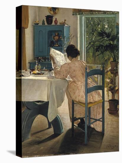 Breakfast with the Morning Newspaper, 1898-Laurits Andersen Ring-Premier Image Canvas