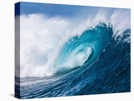 Breaking tubing wave at Teahupoo surf break, Tahiti, French Polynesia-Mark A Johnson-Premier Image Canvas