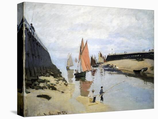 Breakwater at Trouville, Low Tide, 1870-Claude Monet-Premier Image Canvas