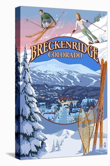 Breckenridge, Colorado Montage-Lantern Press-Stretched Canvas