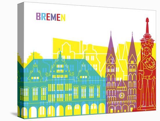 Bremen Skyline Pop-paulrommer-Stretched Canvas