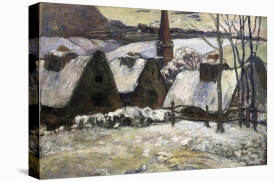 Breton Village in Snow-Paul Gauguin-Stretched Canvas