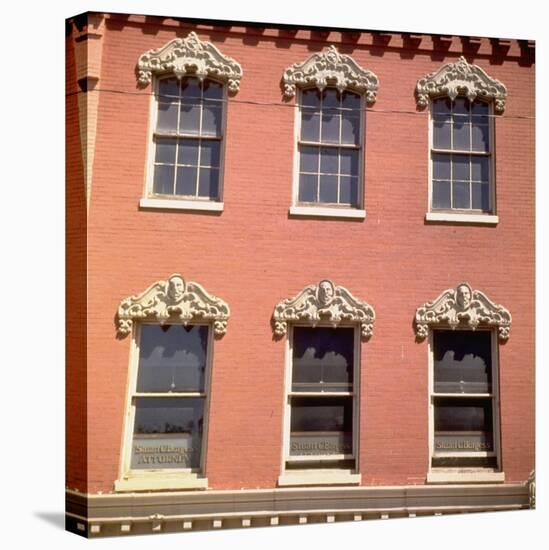 Brick Facade of 19th Century Building with Ornate Stonework Around Windows-Walker Evans-Premier Image Canvas