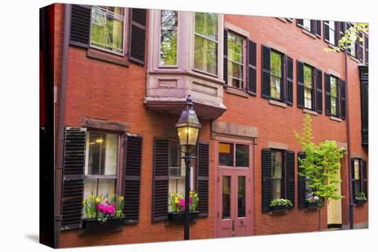 Brick houses and gas street lamp on Beacon Hill, Boston, Massachusetts, USA-Russ Bishop-Premier Image Canvas