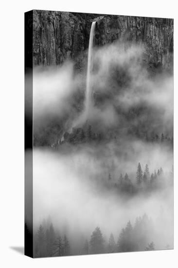 Bridalveil Fall Dreams Within Fog Yosemite Valley Black White-Vincent James-Premier Image Canvas