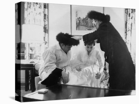 Bride and Groom Being Given a Traditional Prayer During Hasidic Jewish Wedding-Yale Joel-Premier Image Canvas