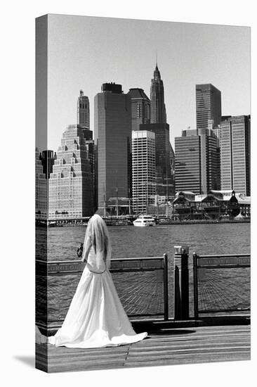 Bride in Dumbo NYC-null-Stretched Canvas