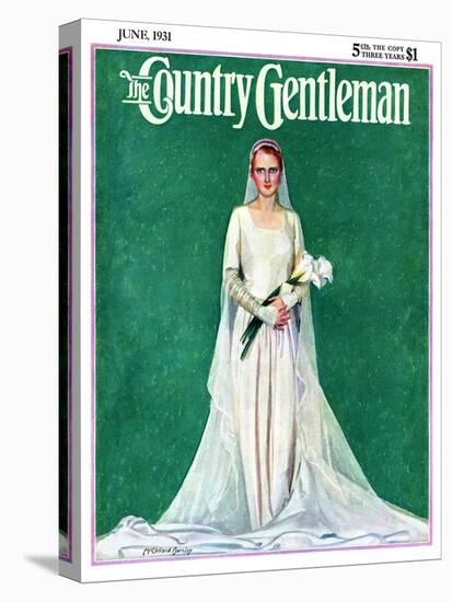 "Bride with Calla Lilies," Country Gentleman Cover, June 1, 1931-McClelland Barclay-Premier Image Canvas