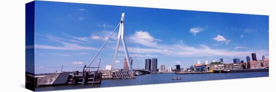 Bridge Across a River, Erasmus Bridge, Nieuwe Maas River, Noordereiland, Rotterdam, South Holland-null-Premier Image Canvas