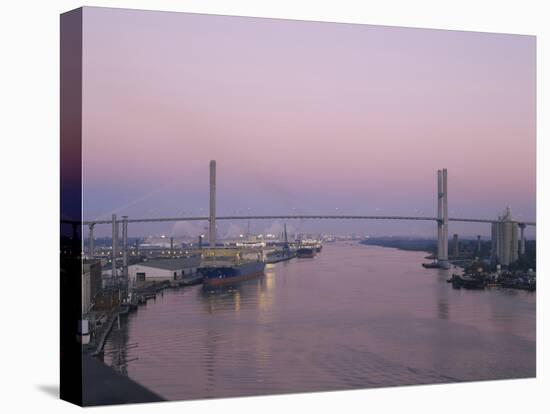 Bridge Across a River, Talmadge Bridge, Savannah River, Savannah, Atlanta, Georgia, USA-null-Premier Image Canvas