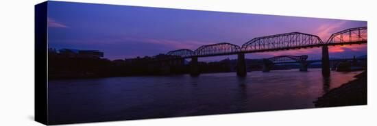 Bridge across a River, Walnut Street Bridge, Tennessee River, Chattanooga, Tennessee, USA-null-Premier Image Canvas