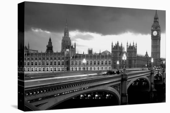 Bridge across a river, Westminster Bridge, Houses Of Parliament, Big Ben, London, England-null-Premier Image Canvas